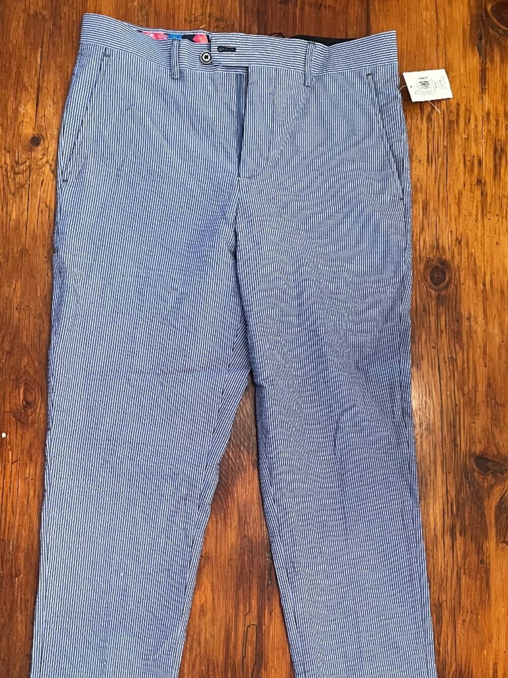 Seersucker blue pants, new with tags